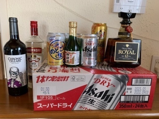 受付停止お酒まとめ売り】ウイスキー（古酒）、ビール、ワインほか 