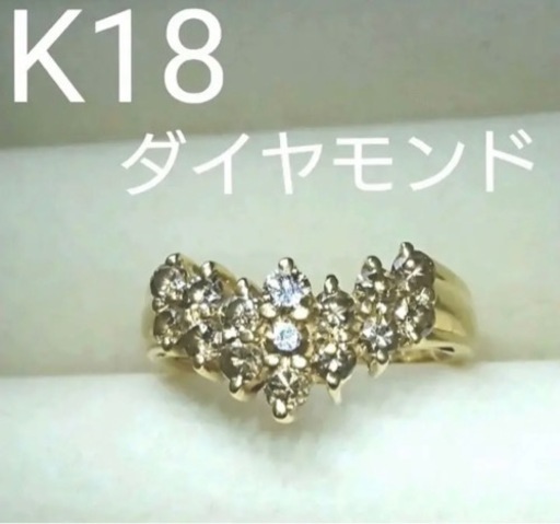 プリンセスカット指輪/リングK18日本製/ジュエリーマキ