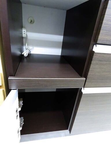 北海道 千歳市/恵庭市 近郊配送可能 松田家具 大型 セパレート食器棚 1410ラインレンジ ダークブラウン系