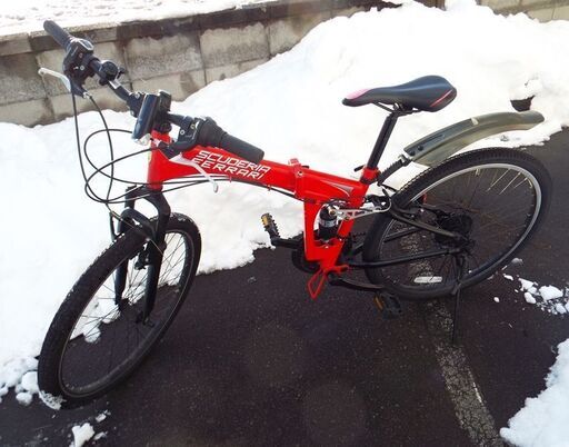 美品 Ferrari フェラーリ 26インチ 折りたたみ自転車 18段ギア マウンテンバイク