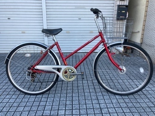 【26インチ自転車】6段変速　LEDオートライト付　前タイヤ新品❗️若林自転車　浜大津店　SALE中❗️