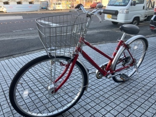 【26インチ自転車】6段変速　LEDオートライト付　前タイヤ新品❗️若林自転車　浜大津店　SALE中❗️