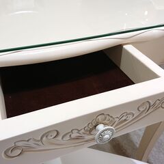 ロココ調アンティーク　ダイニング　専用 ロココ調 ダイニングテーブル5点セット 120cm 本皮 ピンク チェア