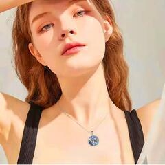 J→→→M17-22★七色天然アワビ貝パール金亀 虹色の海 プラチナ仕上 925シルバーネックレス 誕生日プレゼント冬休正月ギフト国内発送の画像