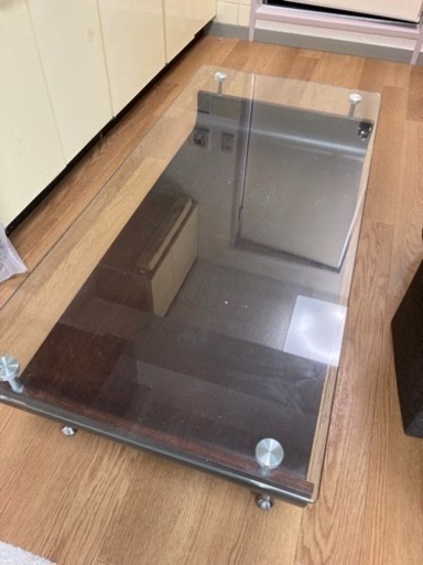 ガラス\u0026木製ローテーブル