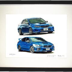 NC-422 スバル インプレッサWRX STI/WRX ST 限定版画 直筆サイン有 額装済 作家 平右ヱ門の画像