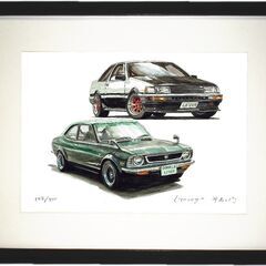 NC-425 カローラレビンTE27/AE86 限定版画 直筆サイン有 額装済 作家 平右ヱ門の画像