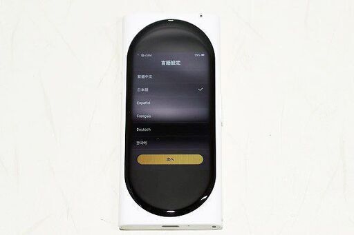 【苫小牧バナナ】美品 Langogo/ランゴーゴー GENESIS AI翻訳機 3in1 ホワイト モバイルWi-Fiルーターにも 自動翻訳 ♪