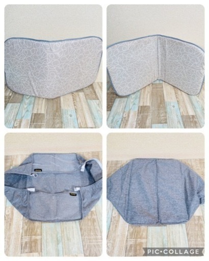 【美品】besrey 折りたたみ式 ベビーベッド グレー