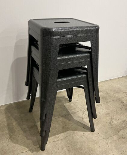 スタッキングスツール3脚セット【直接引き渡し・世田谷区池尻】チャコール グレー