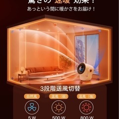 新品値下げ❣️DesertWest   高級セラミックファンヒーター 超小型 電気ファンヒーターの画像