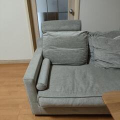 オットマン付きソファ三人掛けの画像