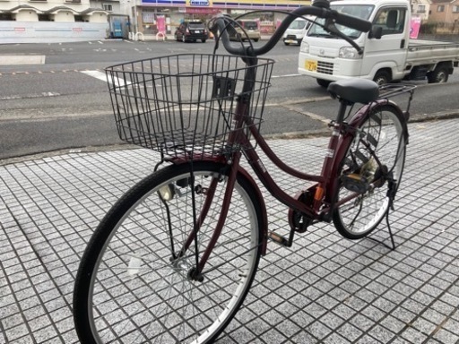 【26インチ自転車】6段変速付　大きめバスケット　鍵新品❗️スペアキーあり　若林自転車　膳所店　SALE中❗️