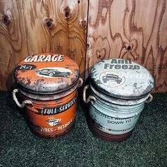 🚗1月21～22日配送無料！④11351　 ペール缶収納スツール...
