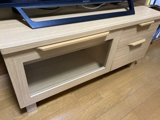 やさしい天然木取っ手のテレビ台　ベルメゾン　中古