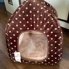タグ付き　猫　小型犬用ベッド　PIpi ドットドームベッド