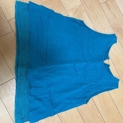 グリーン　コットン100% トップス　ブラウス　タンクトップ