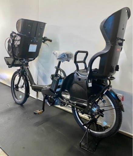 関東全域送料無料 保証付き 電動自転車 ヤマハ パスキッスミニ 20インチ 3人乗り 8.7ah カーキ色