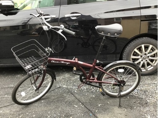 引渡済　新品未使用品　折りたたみ式自転車　ボルドー色　20インチ引渡済
