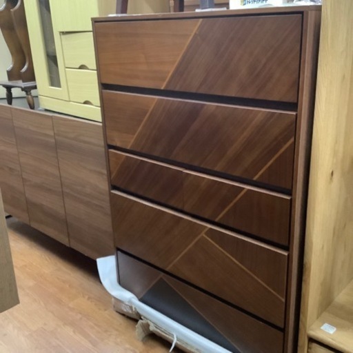 ハイチェスト　シギヤマ家具　5段ブラウン　未使用品　アングイス80HC