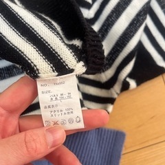 ニット　ボーダーワンピース　Lの画像