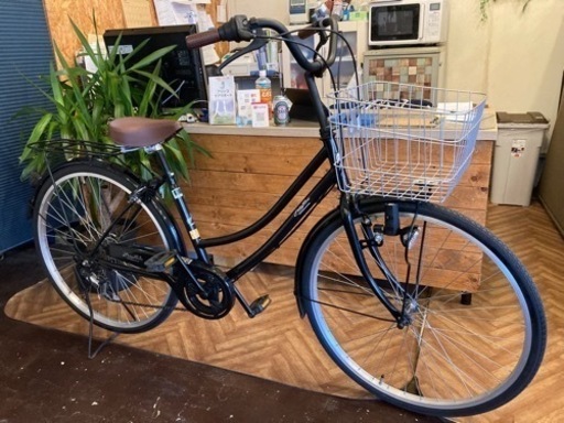 【ダイナモライト新品！6段変速】26インチ自転車　ブラック