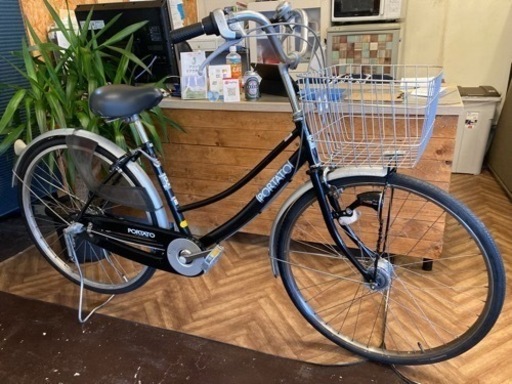 【後輪タイヤ新品！LEDオートライト】内装３段　26インチ自転車　ブラック