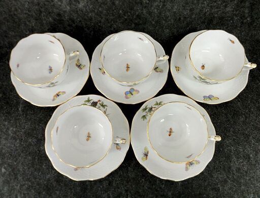 ■Herend ヘレンド ロスチャイルドバード ティーカップ&ソーサー 5客セット C&S 紅茶 札幌 中央区 □Herend ヘレンド ロスチャイルドバード ティーカップ&ソーサー 5客