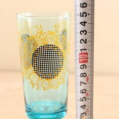 アデリアグラス 花柄 ひまわり コップ カップ ヒマワリ 脚付きグラス 5客 レトロ (R2273wY)の画像