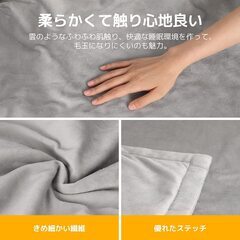 【定価7638円⇒3680円】YINO life 電気毛布 掛け敷き兼用 ひざ掛け 188×130cm ６段階温度調整 タイマー設定機能 自動オフ 洗える ダニ退治 柔らかく 防寒対策 抗菌防臭 暖房器具 省エネ 安全保護 電気ブランケット PSE認証済み ライトグレーの画像