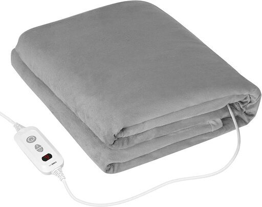 【定価7638円⇒3680円】YINO life 電気毛布 掛け敷き兼用 ひざ掛け 188×130cm ６段階温度調整 タイマー設定機能 自動オフ 洗える ダニ退治 柔らかく 防寒対策 抗菌防臭 暖房器具 省エネ 安全保護 電気ブランケット PSE認証済み ライトグレー