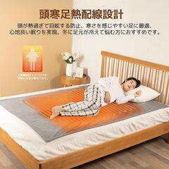 【定価7638円⇒3680円】YINO life 電気毛布 掛け敷き兼用 ひざ掛け 188×130cm ６段階温度調整 タイマー設定機能 自動オフ 洗える ダニ退治 柔らかく 防寒対策 抗菌防臭 暖房器具 省エネ 安全保護 電気ブランケット PSE認証済み ライトグレーの画像