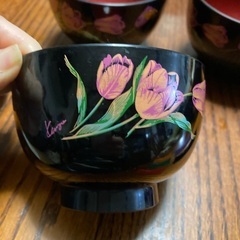 高田賢三　ケンゾー　漆器　汁椀と箸置き5客セット　中古の画像