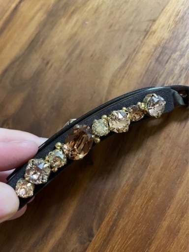 美品　コンプレックスビズ バナナクリップ ストーン ピンク