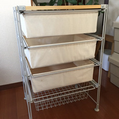 無印良品 スチールユニットシェルフ 帆布バスケットセット