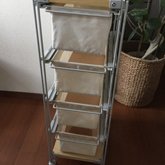 無印良品 スチールユニットシェルフ帆布バスケットセット