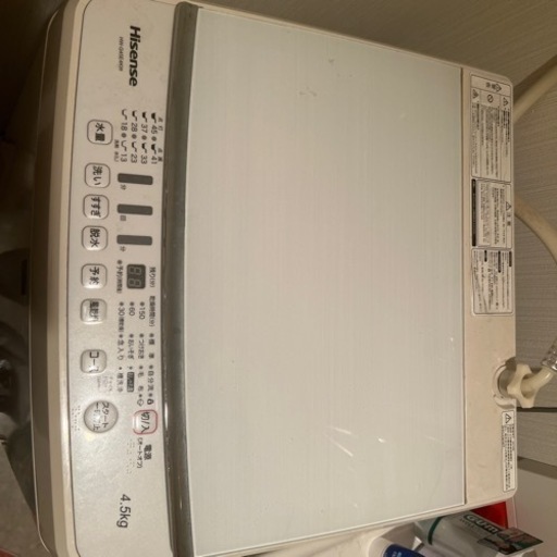 Hisense 洗濯機 4.5kg 室内置きで綺麗です