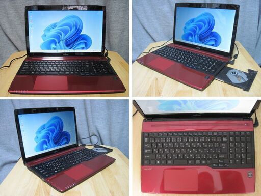 ※取引先確定しました。超高速！第4世代i7/4702MQ!!  富士通LIFEBOOK-AH53R-Win11- Core i7-4702MQ-メモリ16GB-新品SSD512GB-Office2021カメラBD-RE-ルビーレッド