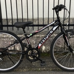 ＜整備・良品＞MAPOUT 26インチ・ジュニア自転車  3×6段シフト ブラック・新品交換部品多数・洗車済でピカピカです♪