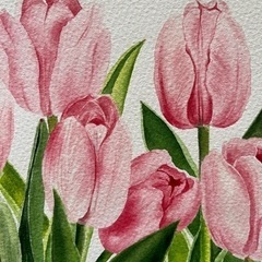 チューリップのオリジナル水彩画