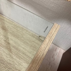 北欧テイスト　LOWYA ガラスローテーブル　収納付き　オークの画像