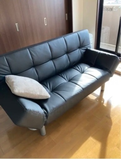 早い者勝ち】美品　レザーソファーベッド