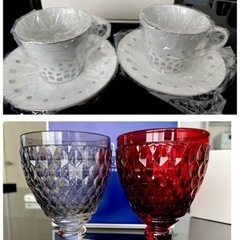 【新品未使用】高級　ペアコーヒーカップ&ペアワイングラス