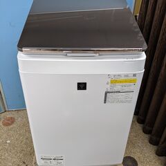 2020年製 SHARP 電気洗濯乾燥機 10.0kg 洗濯/乾燥 10.0kg/5.0kg ES-PW10E-T 超音波ウォッシャー搭載 スタイリッシュデザイン 穴なし槽