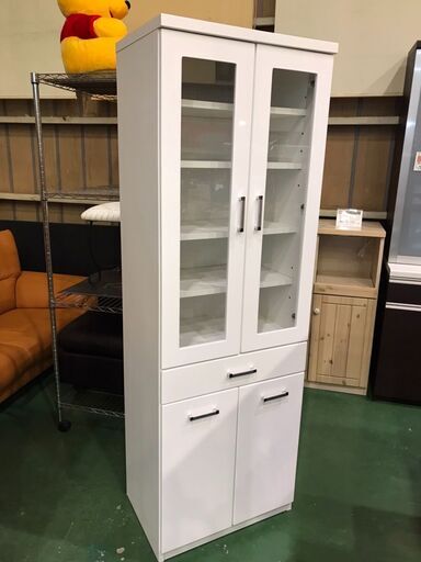 【愛品館八千代店】サンウッディ　2枚扉食器棚(WH)