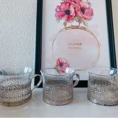 値下げしました【3点セット】高級グラス レース模様