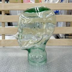 ヘッド トルソー ガラス製 マネキン 帽子 グリーン スタンド オブジェ 什器 ディスプレイ 西岡店の画像