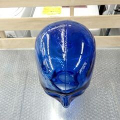 ヘッド トルソー ガラス製 マネキン 帽子 ブルー スタンド オブジェ 什器 ディスプレイ 西岡店の画像