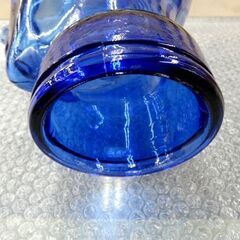 ヘッド トルソー ガラス製 マネキン 帽子 ブルー スタンド オブジェ 什器 ディスプレイ 西岡店の画像