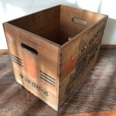 レトロな木箱　サッポロビール　アンティークの画像